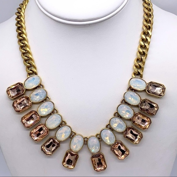 J. Crew Opalescent & Rose Crystal Brulee Necklace - Picture 1 of 5